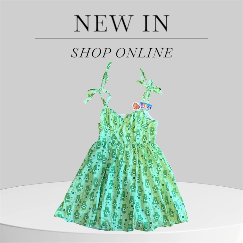 SHEIN Lime Green Care Bears Dress